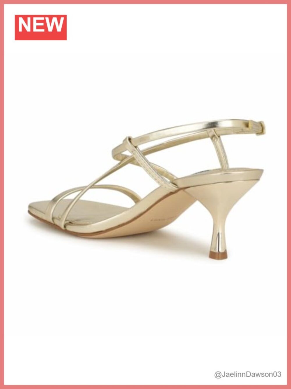 Nine West Women's Haya Dress Sandals with Kitten Heel and Square Toe